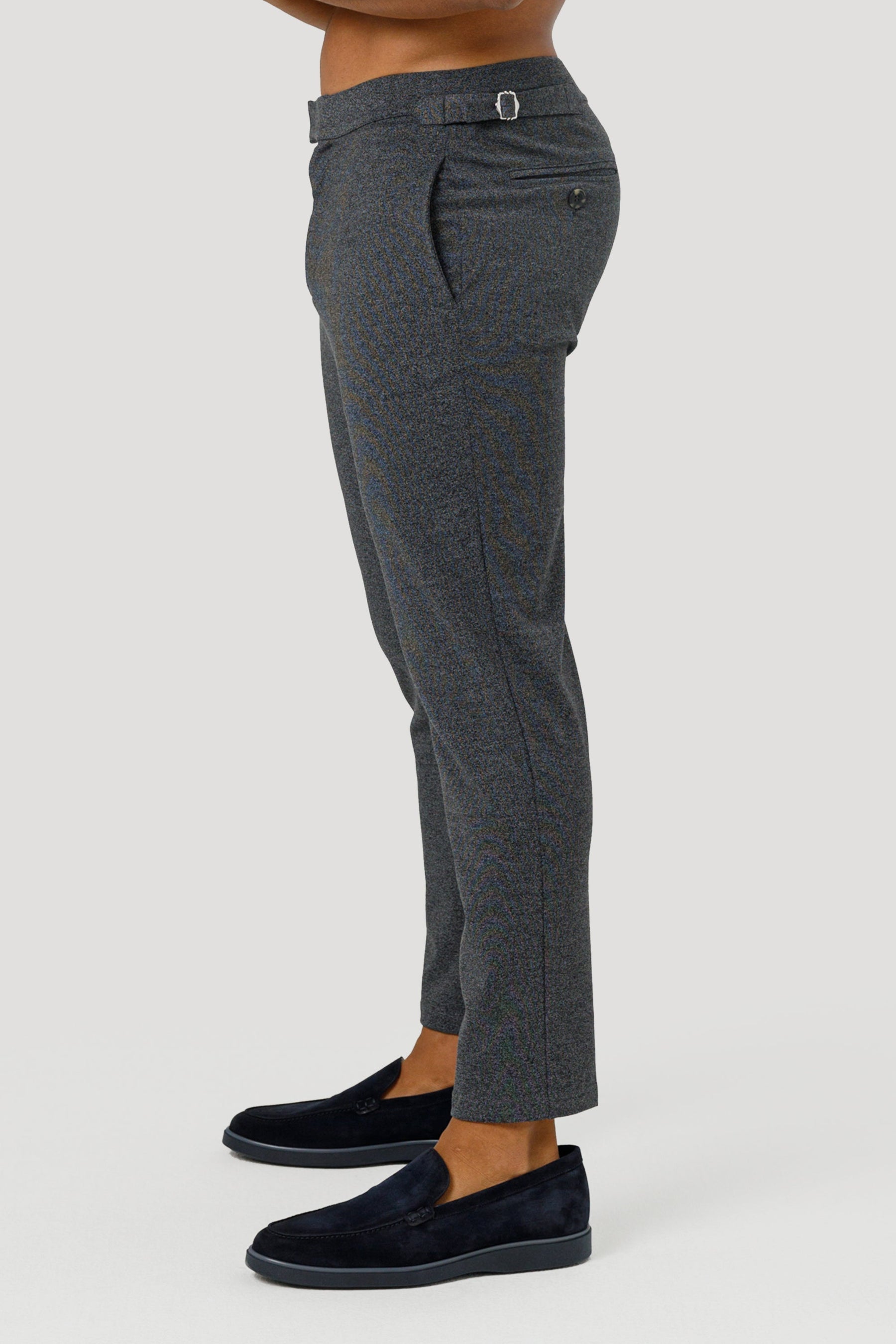 Calça Alfaiataria Amalfi Cinza Chumbo Moda Real