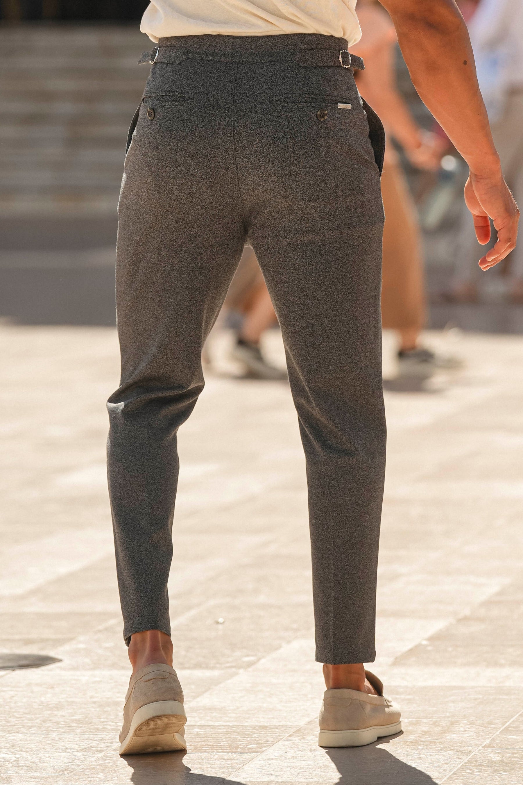 Calça Alfaiataria Amalfi Cinza Chumbo Moda Real
