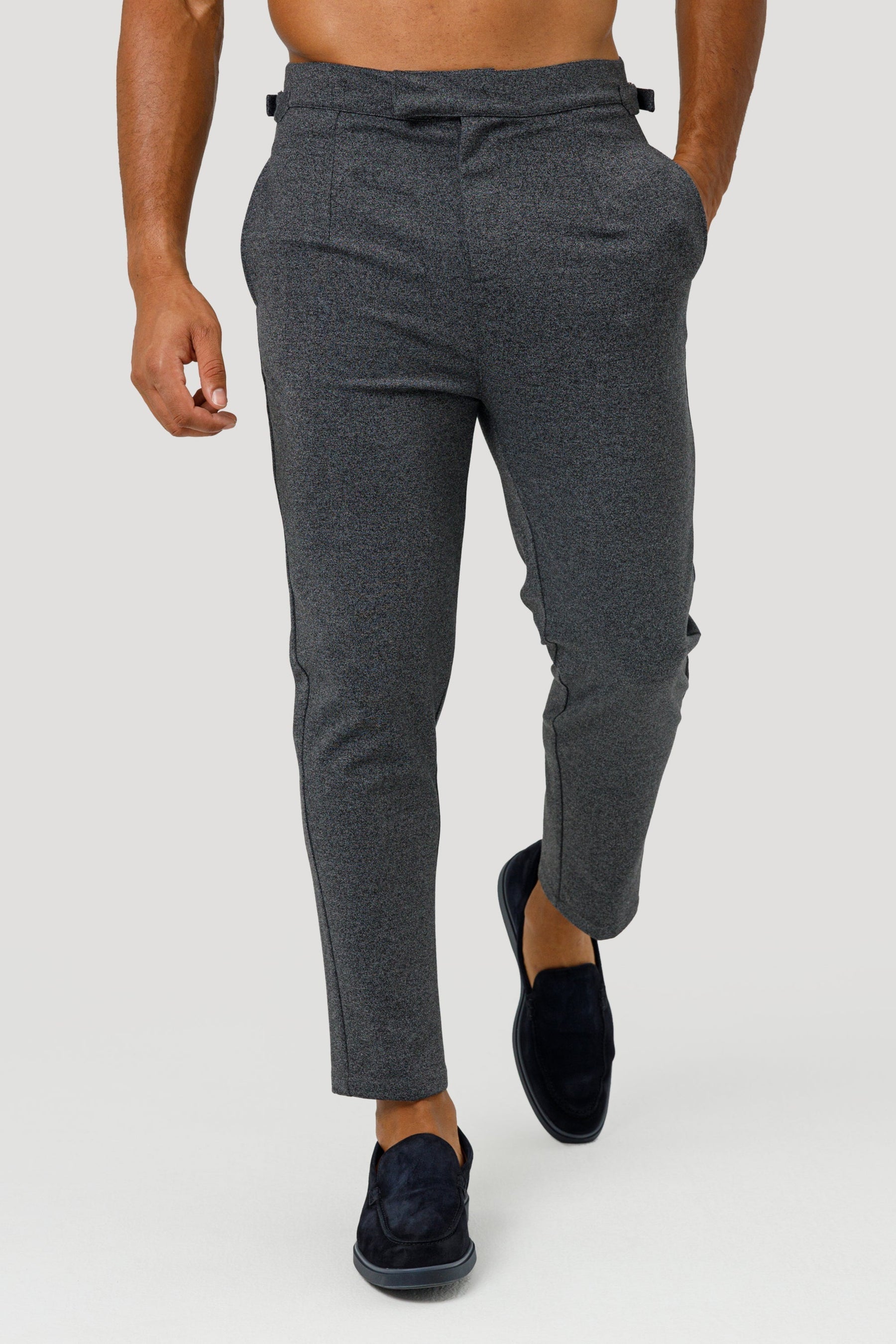 Calça Alfaiataria Amalfi Cinza Chumbo Moda Real