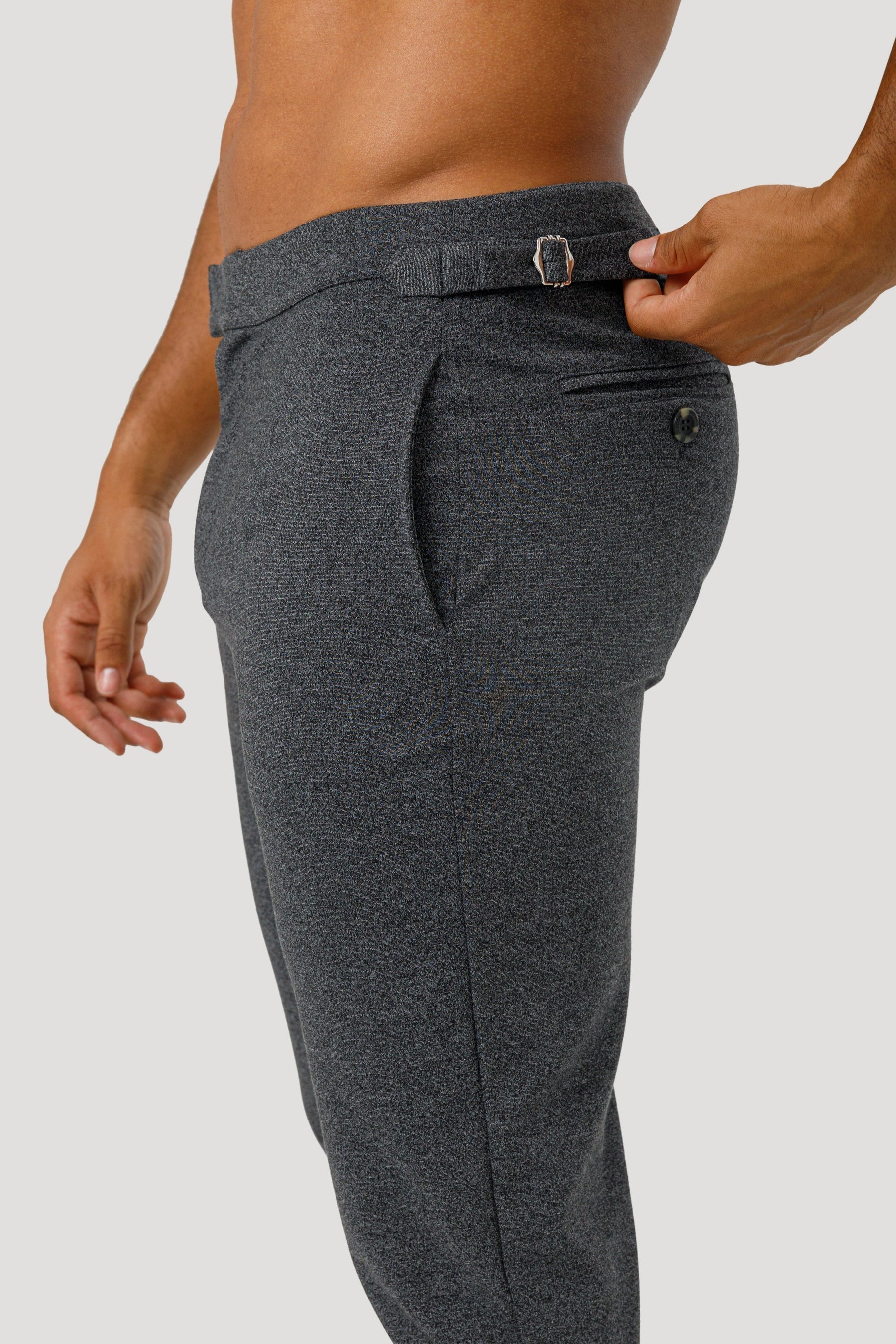 Calça Alfaiataria Amalfi Cinza Chumbo Moda Real
