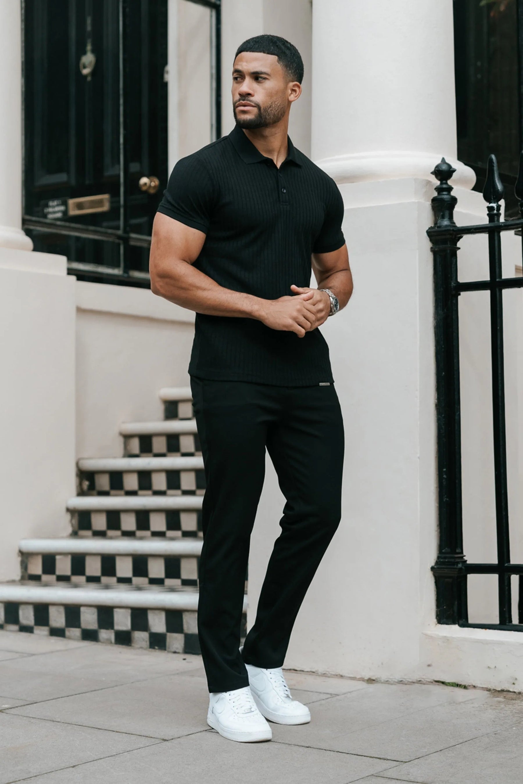 Camisa Polo Masculina Milano Preta Moda Real