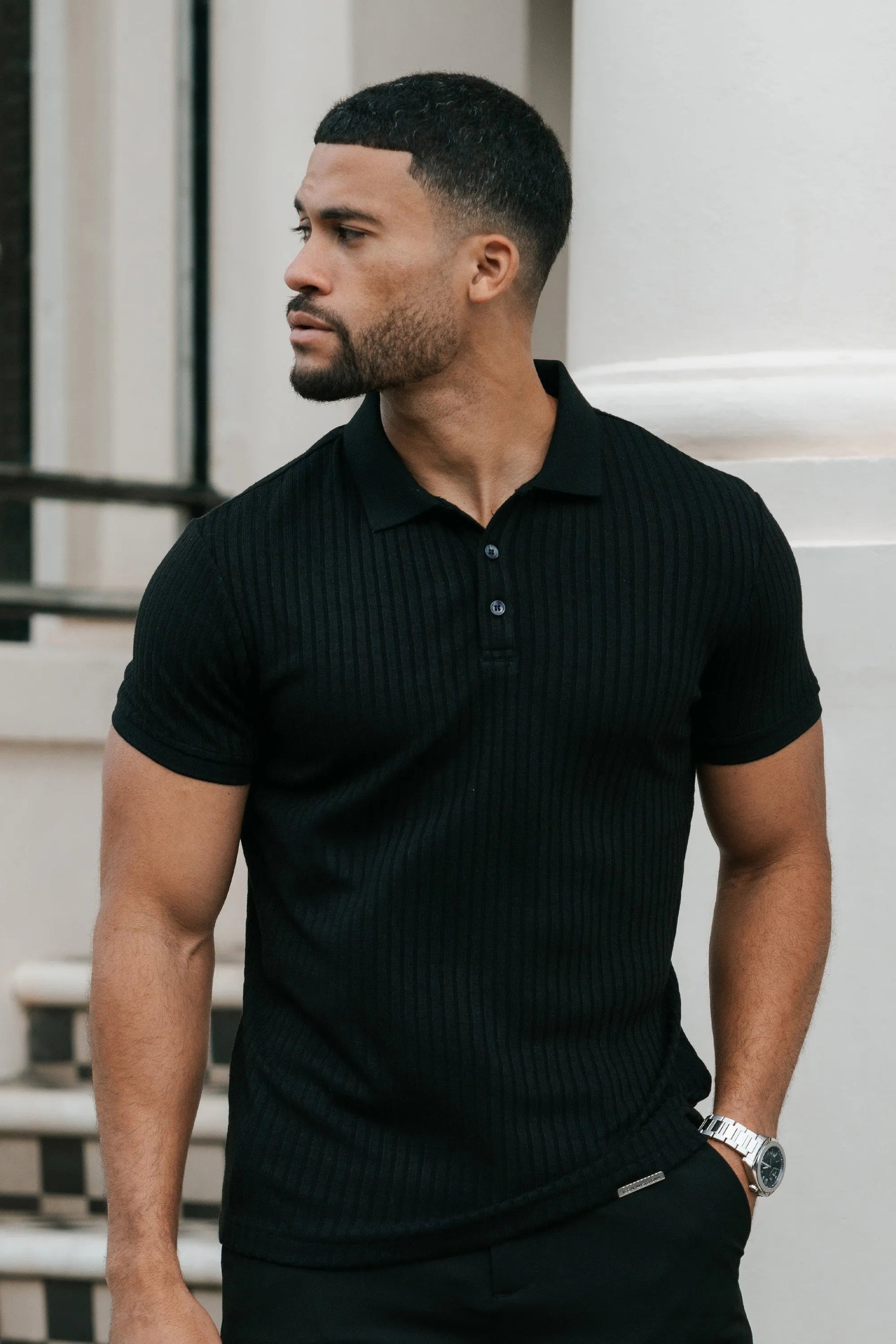 Camisa Polo Masculina Milano Preta Moda Real